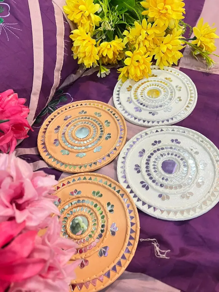 Blush & Ivory Lippan Art wall Decor (set of 4)