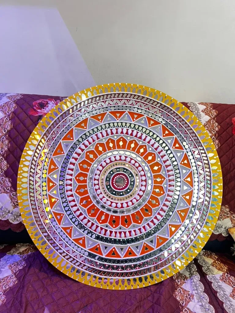 Large Round Mandala Lippan Art for Home & Pooja Décor