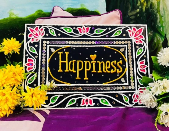 Happiness Home Lippan Art Wall Hanging